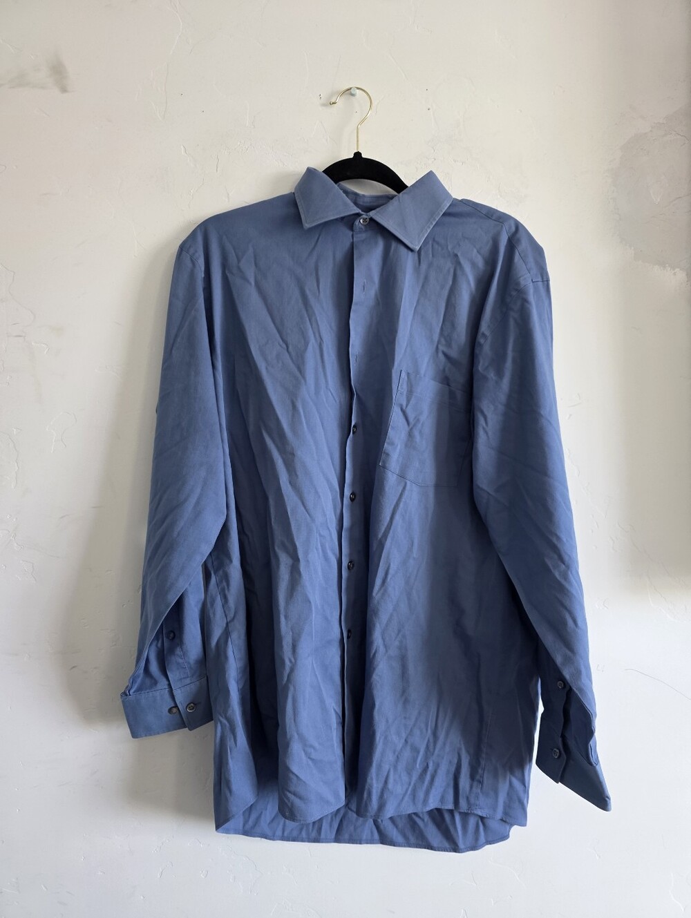 Mens Classic Button-Up Shirt in Slate Blue